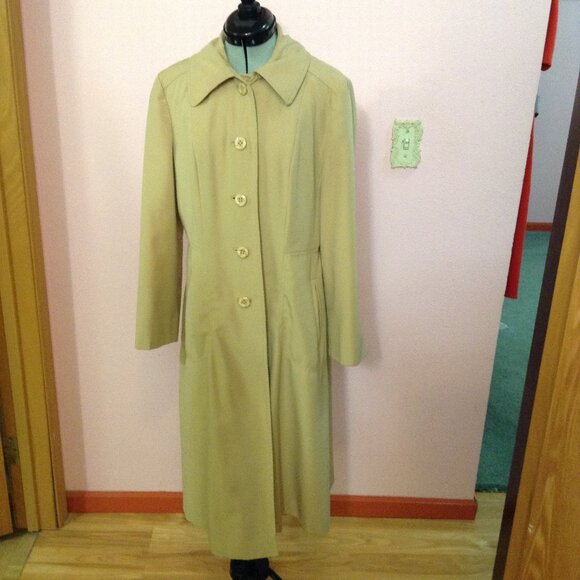 Vintage Jackets & Blazers - Vintage c. 1960s Youthcraft Coat Button-Up Lined Trenchcoat in Tan